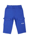 Pantaloni blu per neonato con ricamo logo frontale MSGM Kids – Accessorio premium elegante