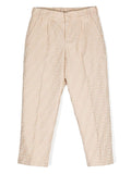 Pantalone classico per bambina Fendi Kids beige logato – Accessorio premium elegante