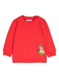 Felpa per neonato Moschino Kids rosso con stampa Teddy Bear – Accessorio premium elegante