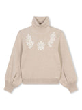 Maglione per bambina Chloé Kids beige con Cotone biologico – Accessorio premium elegante