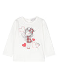T-shirt bianca per neonata con stampa grafica con cuore Monnalisa – Accessorio premium elegante