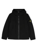 Giacca con cappuccio per bambino Stone Island Junior nero impermeabile – Accessorio premium elegante