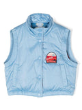 Gilet imbottito con applicazione per bambina Scotch & Soda azzurro con colletto rialzato – Accessorio premium elegante