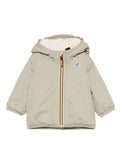 Giacca per neonati K Way Kids verde con cappuccio e zip frontale – Accessorio premium elegante