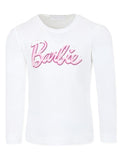 T-shirt per bambina Monnalisa x Barbie bianco a maniche lunghe – Accessorio premium elegante