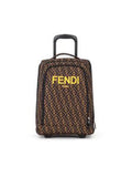 Zaino Trolley per bambini Fendi Kids marrone con manico allungabile e logo ricamato – Accessorio premium elegante