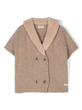 Camicia per bambina Donsje marrone con chiusura doppiopetto – Accessorio premium elegante