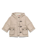 Giubbino per neonato Fay Kids beige con cappuccio e chiusura a gancio – Accessorio premium elegante