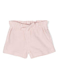 Shorts a coste per bambina Il Gufo rosa con dettaglio fiocco – Accessorio premium elegante