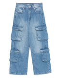 Jeans cargo per bambino MSGM Kids denim con tasche laterali – Accessorio premium elegante