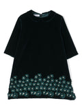 Abito per bambina Jesurum Baby verde con ricamo a fiori – Accessorio premium elegante