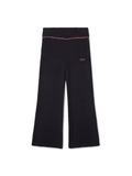 Pantaloni Off Stamp a coste per bambina Off-White Kids nero con logo sulla gamba – Accessorio premium elegante