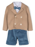 Set shorts blu e beige con fantasia geometrica Colorichiari – Accessorio premium elegante