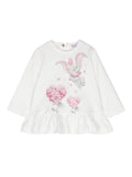 T-shirt Dumbo x Disney per neonata Monnalisa bianca con giricollo – Accessorio premium elegante