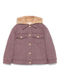 Giubbino per bambina Elisabetta Franchi La Mia Bambina rosso con cappuccio e tasche anteriori – Accessorio premium elegante