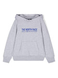 Felpa per bambino The North Face grigio con cappuccio con stampa logo – Accessorio premium elegante