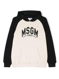 Felpa con cappuccio con logo ricamato per bambino MSGM Kids multicolor con tasca anteriore a marsupio – Accessorio premium elegante