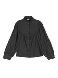 Camicia per bambina Donsje Dizze grigio con colletto con increspature – Accessorio premium elegante