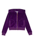 Felpa con cappuccio per bambina Molo viola con logo laterale – Accessorio premium elegante