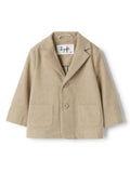 Blazer monopetto per neonato Il Gufo beige con doppio spacco posteriore – Accessorio premium elegante