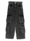 Jeans cargo per bambino MSGM Kids nero con tasche laterali – Accessorio premium elegante
