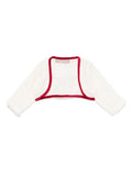 Giacca per neonata La Stupenderia bouclé bianco con bordo a contrasto – Accessorio premium elegante