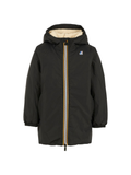 Giacca per bambino K Way Kids nero con cappuccio e fodera in pile – Accessorio premium elegante