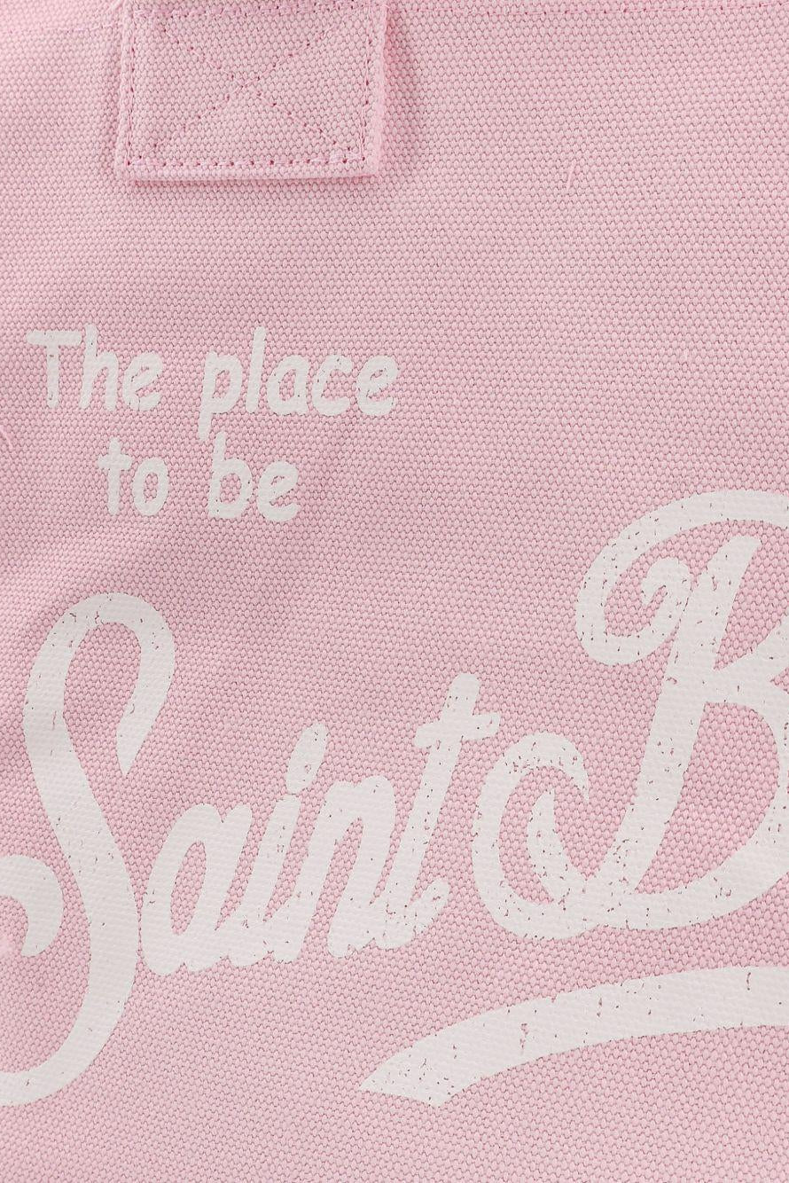Borsa Vanity in canvas rosa polvere