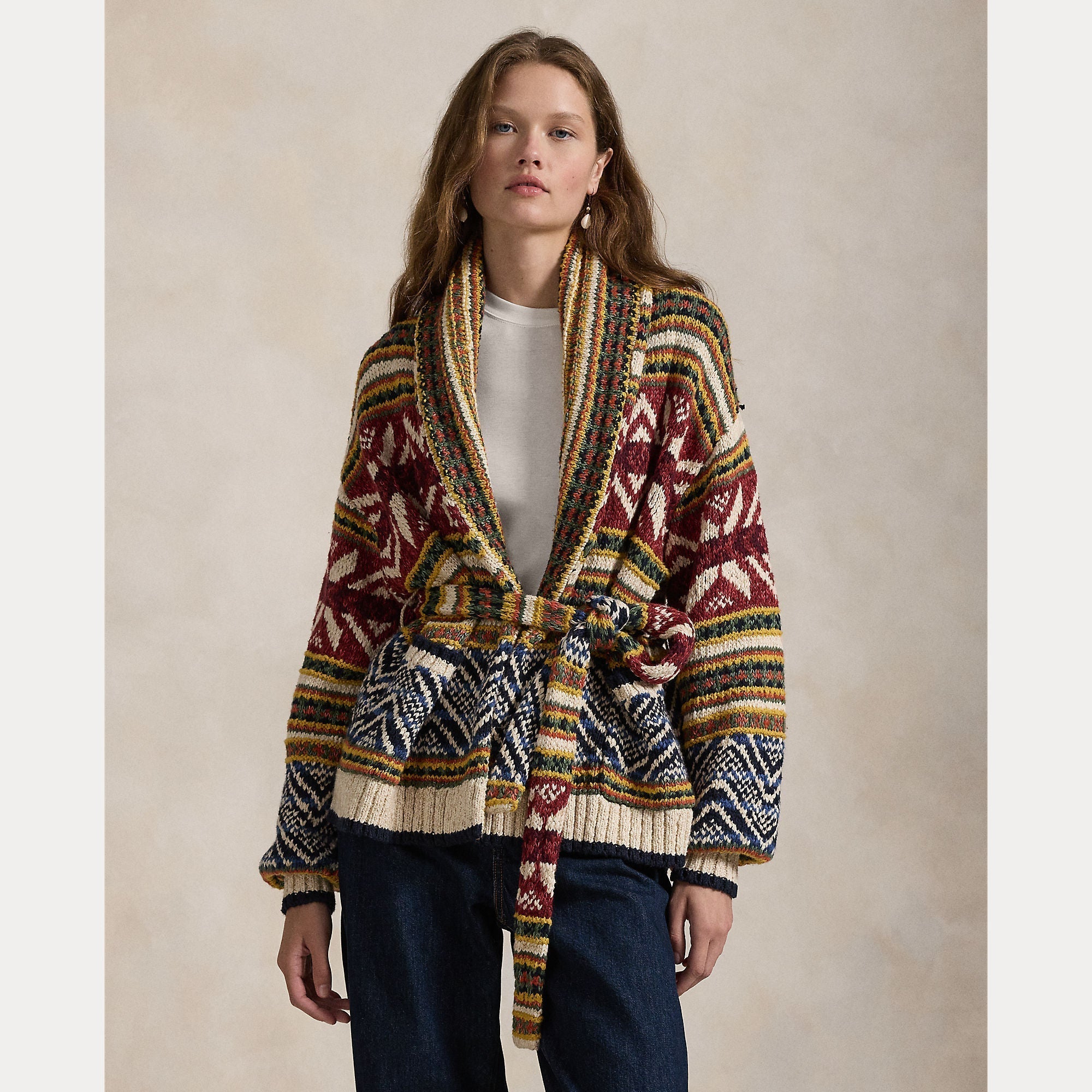 MULTI-PATTERN SHAWL CARDIGAN – Accessorio premium elegante