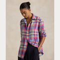 CLASSIC FIT PLAID LINEN SHIRT – Accessorio premium elegante