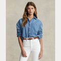 CROPPED BOXY DENIM SHIRT – Accessorio premium elegante