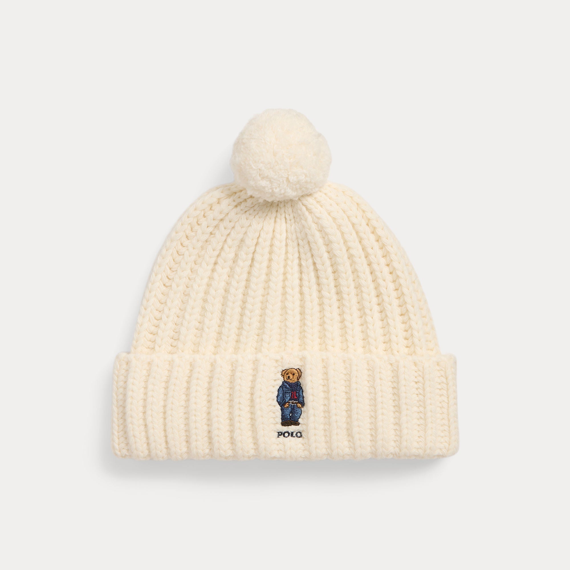 POLO BEAR RIB POM-POM BEANIE HAT – Accessorio premium elegante