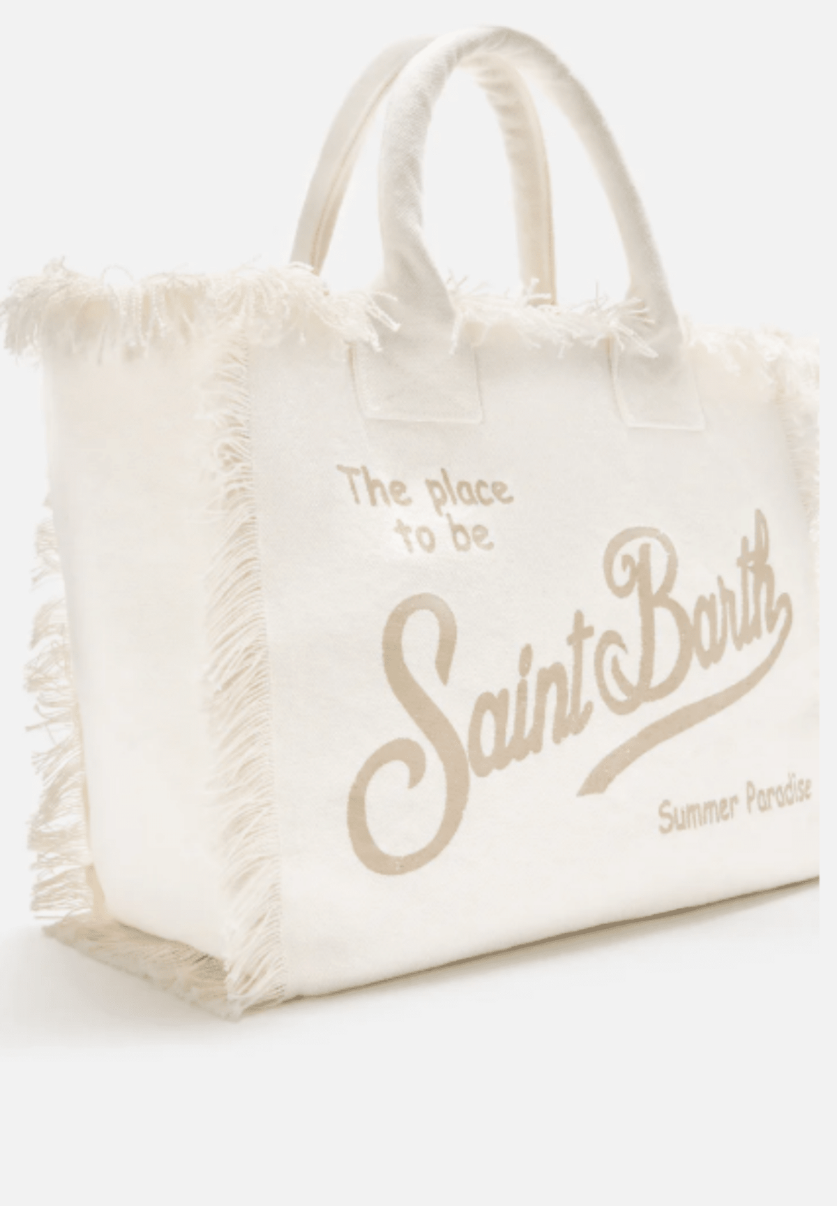 Borsa Vanity in canvas panna con logo beige